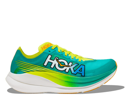 Hoka Tecton X2, unisex. Grön springsko till tävlingen med karbonskiva. Hos Hoka specialisterna i Sverige.