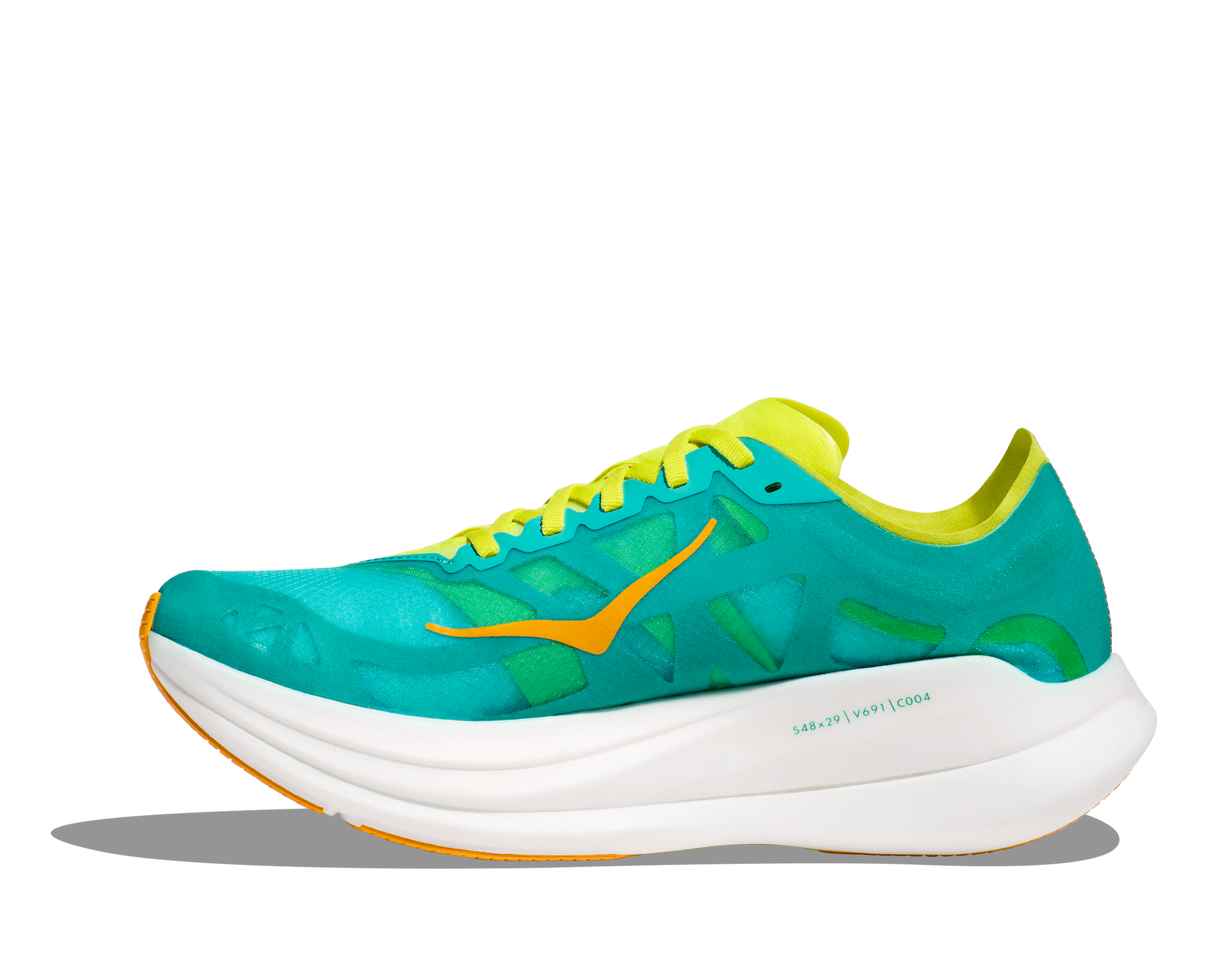 Hoka Tecton X2, unisex. Grön springsko till tävlingen med karbonskiva. Hos Hoka specialisterna i Sverige.