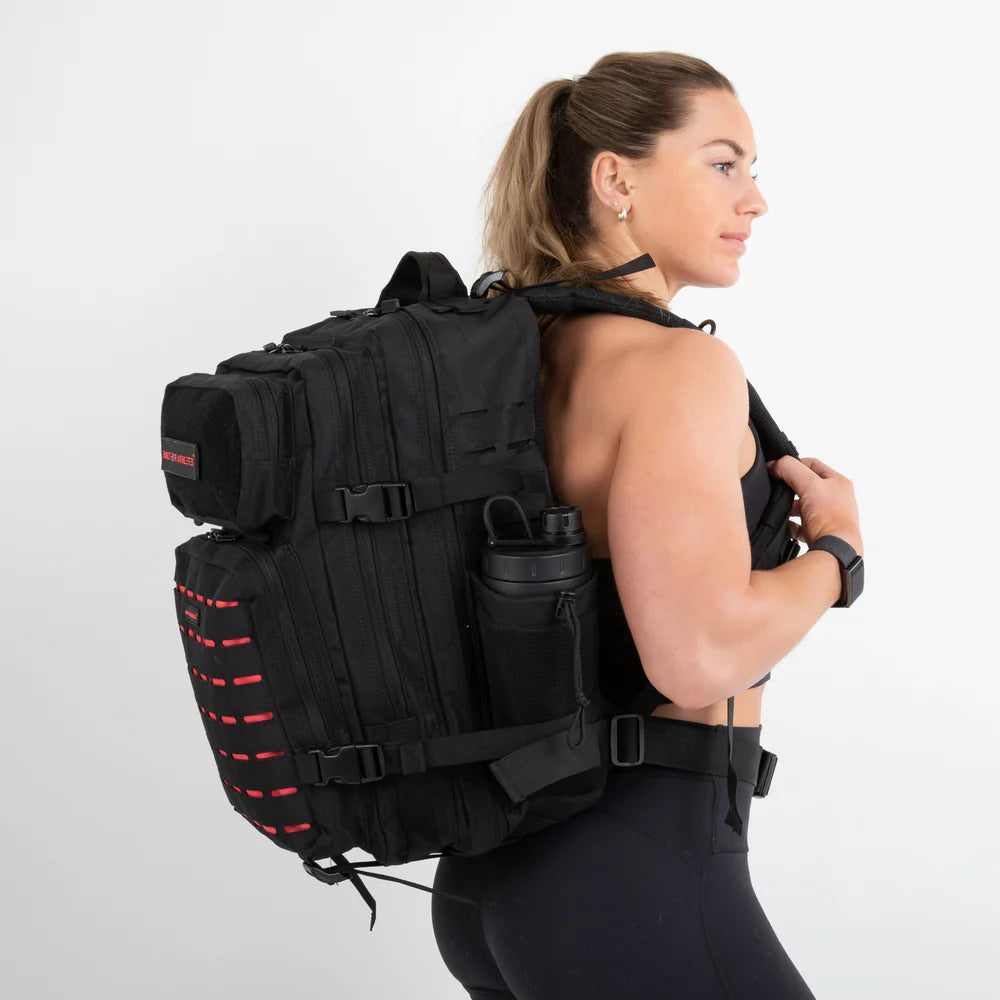 Built For Athletes Large Black & Red Gym Backpack