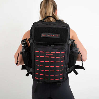 Built For Athletes Large Black & Red Gym Backpack