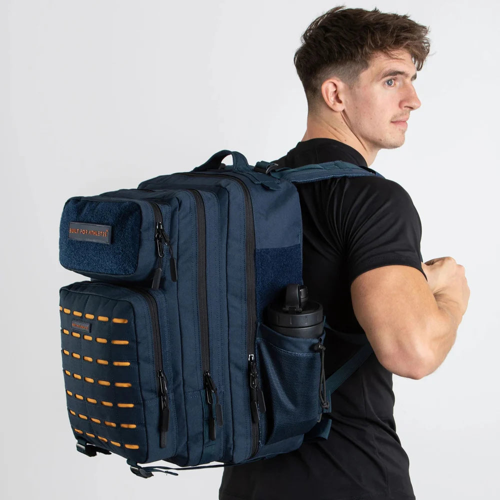 Built For Athletes Large Navy & Orange Gym Backpack