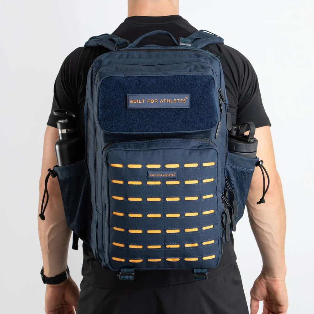 Built For Athletes Large Navy & Orange Gym Backpack